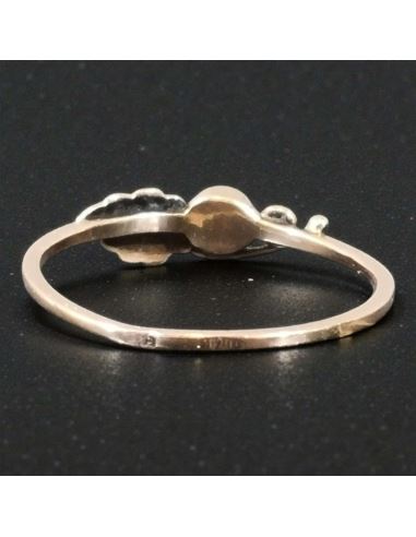 Pierścionek Liść z niebieskim oczkiem 0,97g pr.585 r.14