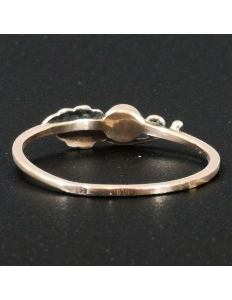 Pierścionek Liść z niebieskim oczkiem 0,97g pr.585 r.14