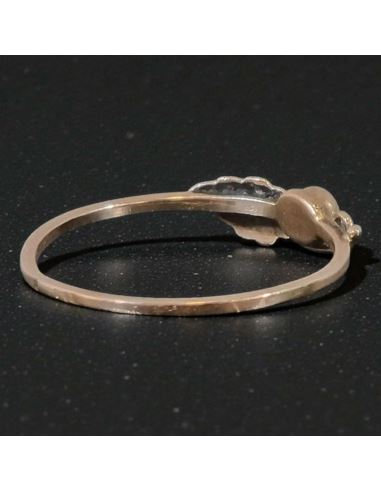 Pierścionek Liść z niebieskim oczkiem 0,97g pr.585 r.14