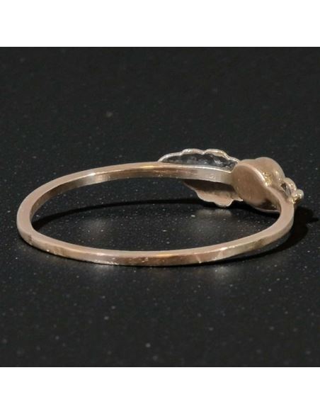 Pierścionek Liść z niebieskim oczkiem 0,97g pr.585 r.14