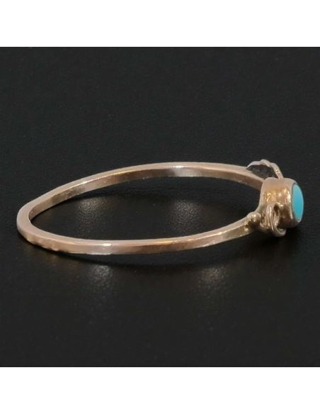 Pierścionek Liść z niebieskim oczkiem 0,97g pr.585 r.14