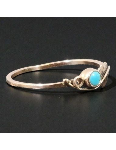 Pierścionek Liść z niebieskim oczkiem 0,97g pr.585 r.14