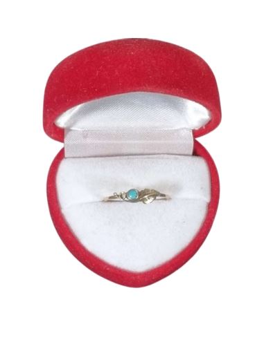 Pierścionek Liść z niebieskim oczkiem 0,97g pr.585 r.14