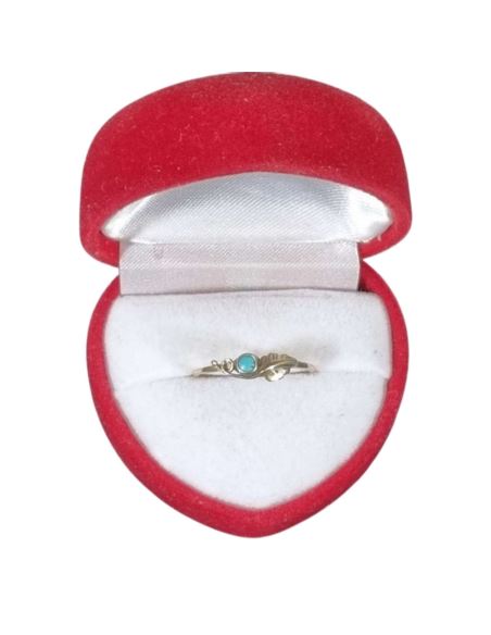 Pierścionek Liść z niebieskim oczkiem 0,97g pr.585 r.14