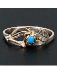 Pierścionek z niebieskim oczkiem 1,56g pr.585 r.15