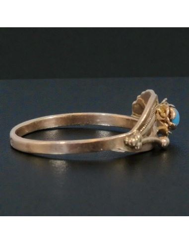 Pierścionek z niebieskim oczkiem 1,56g pr.585 r.15