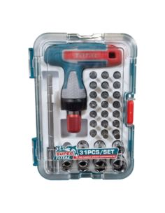 Wkrętak Super Total typ "T" z Grzechotką 31element TACSD30316