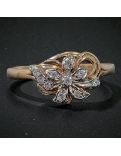 Pierścionek Kwiat z Cyrkoniami 2,85g pr.585 r.26