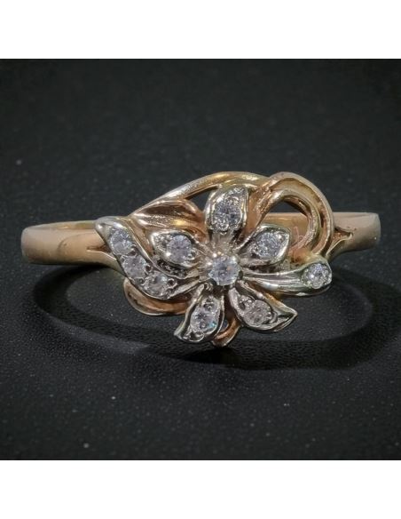 Pierścionek Kwiat z Cyrkoniami 2,85g pr.585 r.26