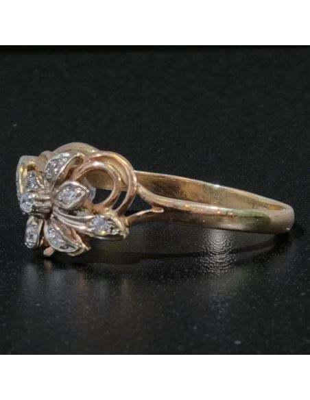 Pierścionek Kwiat z Cyrkoniami 2,85g pr.585 r.26