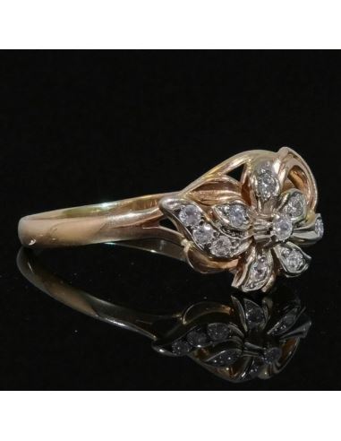Pierścionek Kwiat z Cyrkoniami 2,85g pr.585 r.26