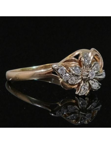 Pierścionek Kwiat z Cyrkoniami 2,85g pr.585 r.26