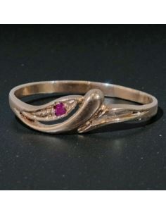 Pierścionek z Czerwonym Oczkiem 1,22g pr.585 r.13