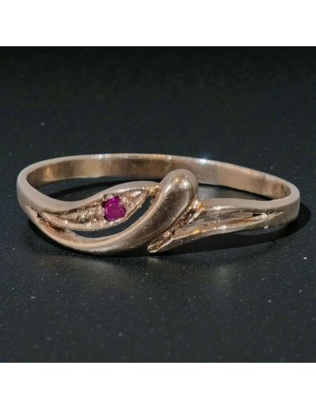 Pierścionek z Czerwonym Oczkiem 1,22g pr.585 r.13