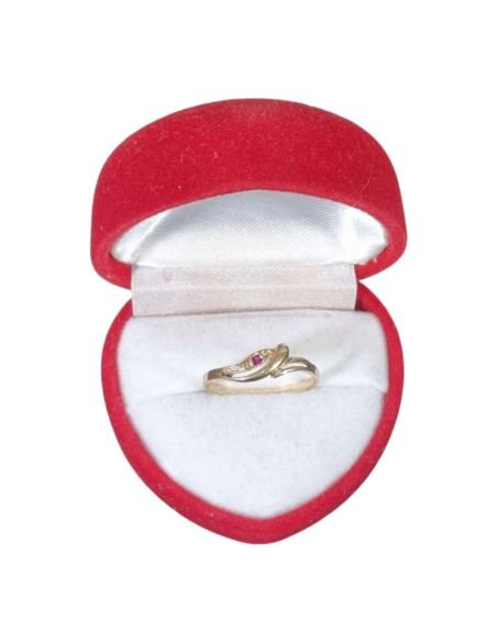 Pierścionek z Czerwonym Oczkiem 1,22g pr.585 r.13