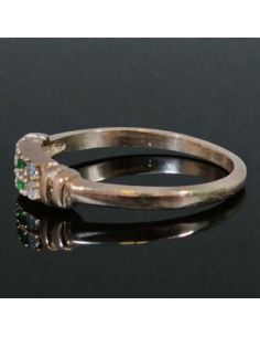 Pierścionek Dwa Zielone Kamienie 2,01g pr.585 r.13 2