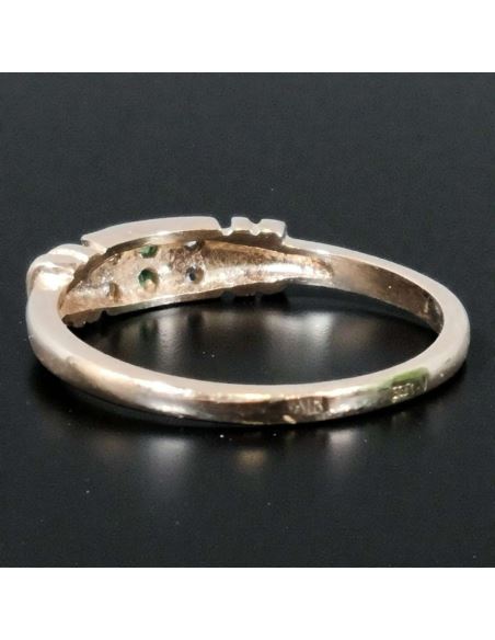 Pierścionek Dwa Zielone Kamienie 2,01g pr.585 r.13