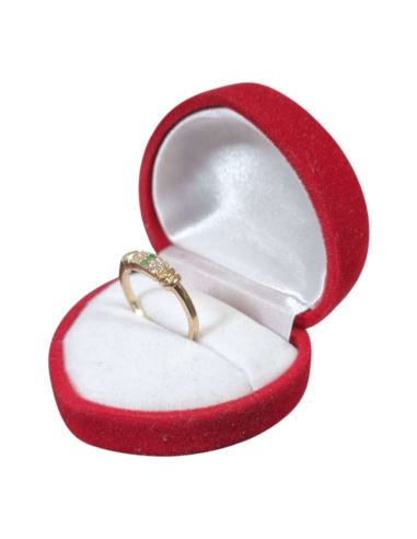 Pierścionek Dwa Zielone Kamienie 2,01g pr.585 r.13