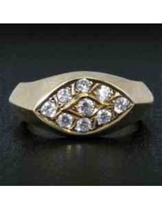 Złoty Pierścień z Kamieniami 6,22g pr.585 r.20