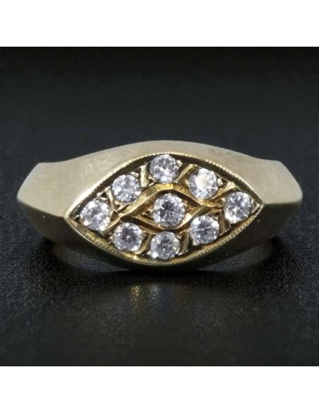 Złoty Pierścień z Kamieniami 6,22g pr.585 r.20