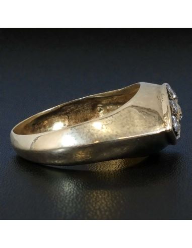 Złoty Pierścień z Kamieniami 6,22g pr.585 r.20