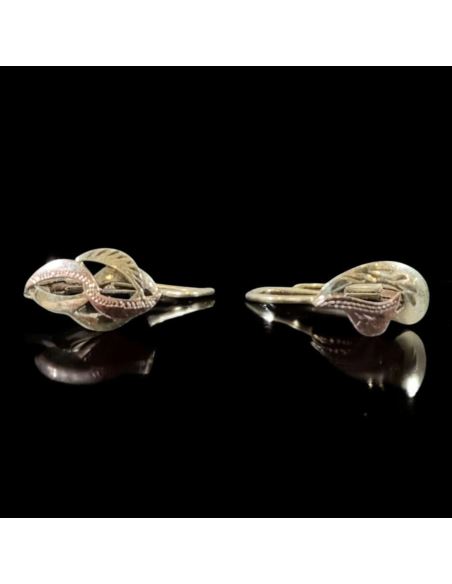 Kolczyki Dwukolorowe Łezka 1,45g pr.585