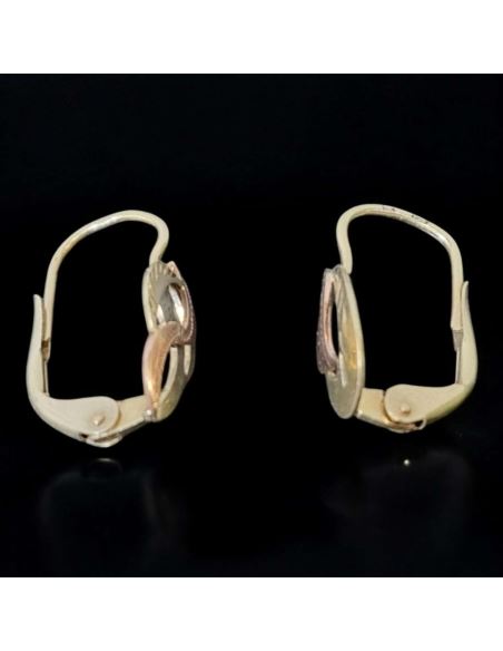 Kolczyki Dwukolorowe Łezka 1,45g pr.585