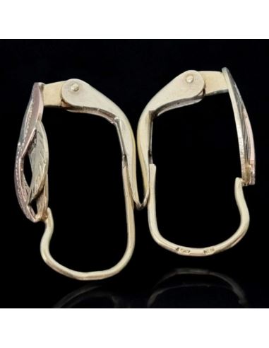 Kolczyki Dwukolorowe Łezka 1,45g pr.585