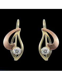 Kolczyki Dwukolorowe Z Oczkiem 1,73g pr.585