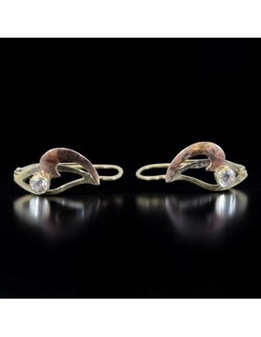 Kolczyki Dwukolorowe Z Oczkiem 1,73g pr.585