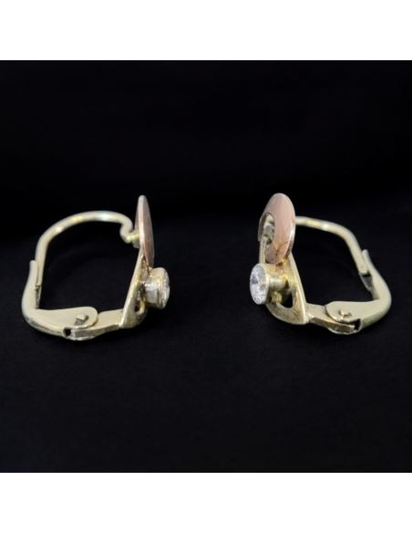 Kolczyki Dwukolorowe Z Oczkiem 1,73g pr.585