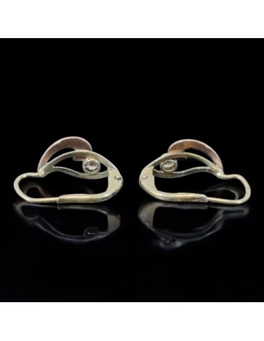 Kolczyki Dwukolorowe Z Oczkiem 1,73g pr.585