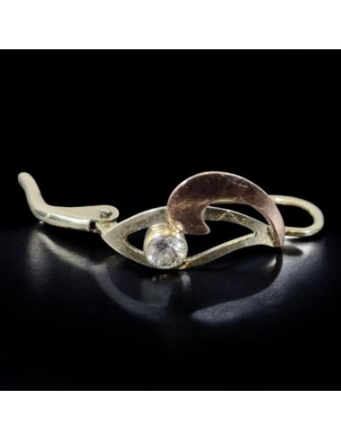 Kolczyki Dwukolorowe Z Oczkiem 1,73g pr.585