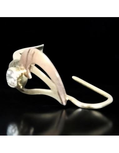 Kolczyki Dwukolorowe Z Oczkiem 1,73g pr.585