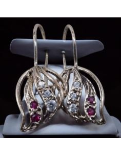 Kolczyki Listki z Kamieniami p585 1,98g