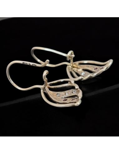 Kolczyki Listki z Kamieniami p585 1,98g