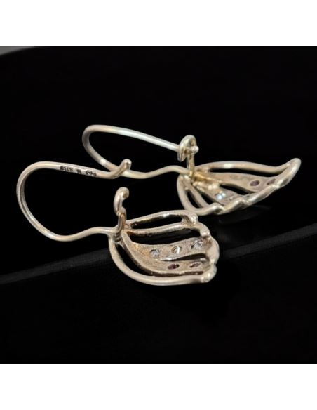 Kolczyki Listki z Kamieniami p585 1,98g