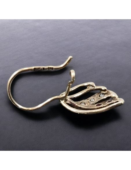 Kolczyki Listki z Kamieniami p585 1,98g