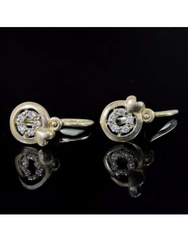 Kolczyki Kółko z Małym Sercem 585 1,24g