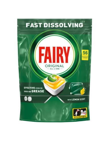 Fairy Original Cytryna Kapsułki do zmywarki All In One, 56 tabletek