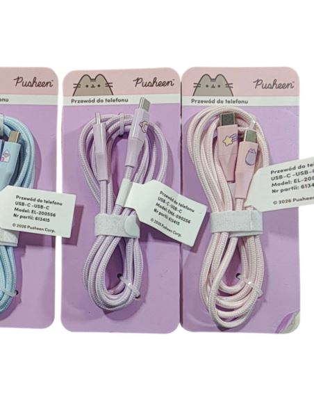 Pusheen Przewód USB-A USB-C 1,5m Różne Kolory