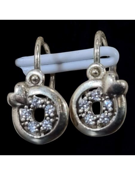 Kolczyki Kółko z Małym Sercem 585 1,24g