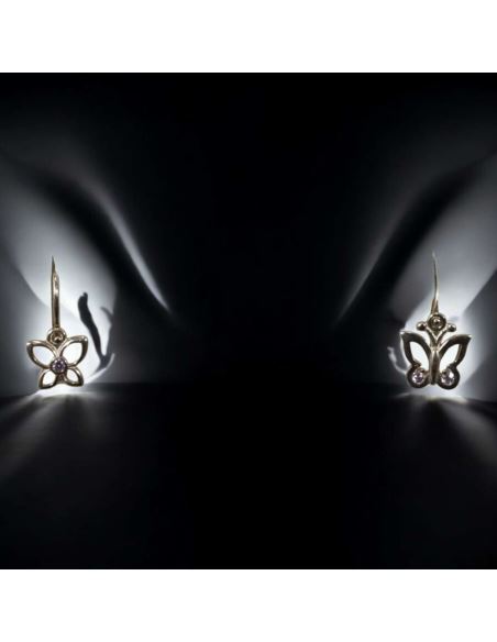 Kolczyki Asymetryczne Motylki 1,03g pr.585