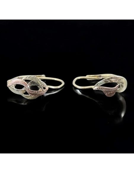 Kolczyki Dwukolorowe Łezka 1,45g pr.585