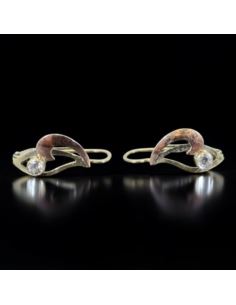 Kolczyki Dwukolorowe Z Oczkiem 1,73g pr.585 2