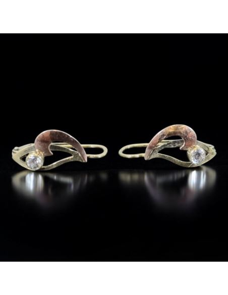 Kolczyki Dwukolorowe Z Oczkiem 1,73g pr.585