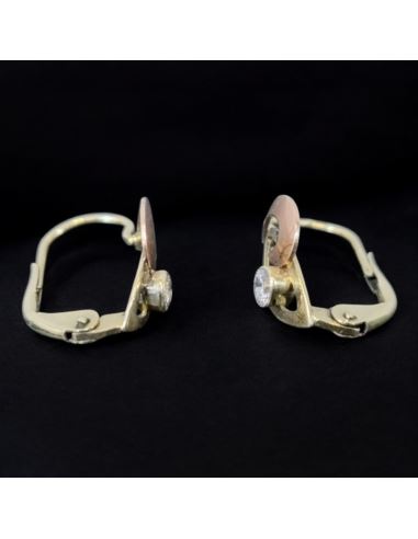 Kolczyki Dwukolorowe Z Oczkiem 1,73g pr.585