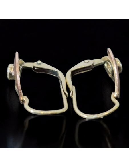 Kolczyki Dwukolorowe Z Oczkiem 1,73g pr.585