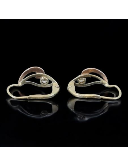 Kolczyki Dwukolorowe Z Oczkiem 1,73g pr.585