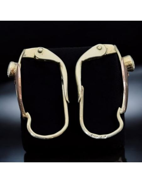 Kolczyki Dwukolorowe Z Oczkiem 1,73g pr.585